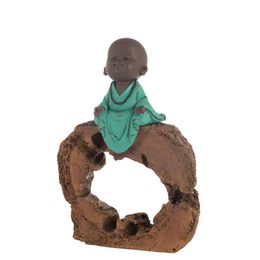 Escultura Home Collection Buda No Tronco 19 cm