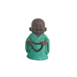 Escultura Home Collection Buda Funny Verde Alegria