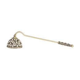 Apagador de Vela em Metal Dourado Manu Fisch Home com Pérolas