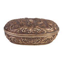 Caixa Oval Manu Fisch Home Dourada Antique