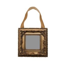 Espelho de Parede Quadrado Manu Fisch Home Dourado