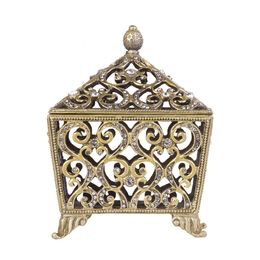 Suporte Vela em Metal Manu Fisch Home Dourado com Pedrarias