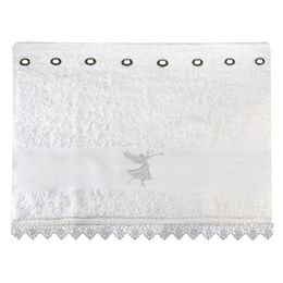 Toalha Lavabo AnaSuil Anjo Prata Guipir Com Ilhóes