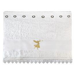 Toalha Lavabo AnaSuil Anjo Ouro Guipir Com Ilhóes