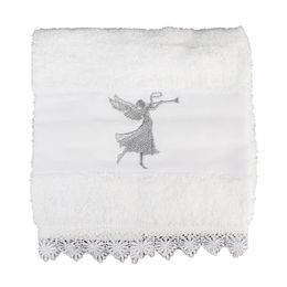 Toalhinha Lavabo AnaSuil Anjo Prata Guipir