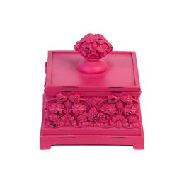 Caixa Quadrada em Resina Manu Fisch Home Rosa Antique