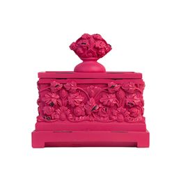 Caixa Quadrada em Resina Manu Fisch Home Rosa Antique