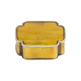 Caixa Porta Jóias Retangular em Metal Dourado Manu Fisch Home Amarelo