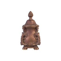 Caixa em Resina na Cor Dourada Manu Fisch Home Antique com Tampa