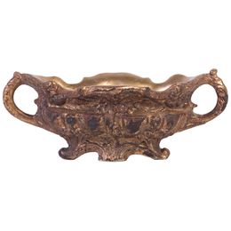 Caixa em Resina Manu Fisch Home Dourada Antique Sem Tampa