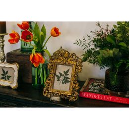 Porta Retrato Retangular Manu Fisch Home Dourado Grande