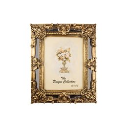 Porta Retrato de Mesa Manu Fisch Home Dourado com Espelho