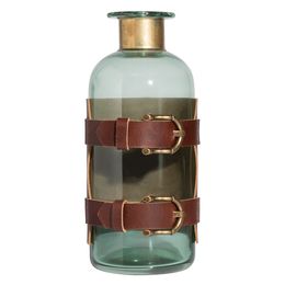 Vaso de Mesa Manu Fisch Home com Cinto em Couro Marrom