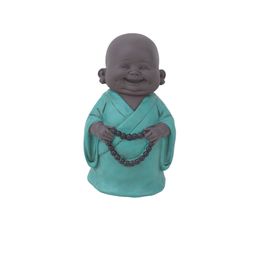 Escultura Home Collection Buda Funny Verde Alegria